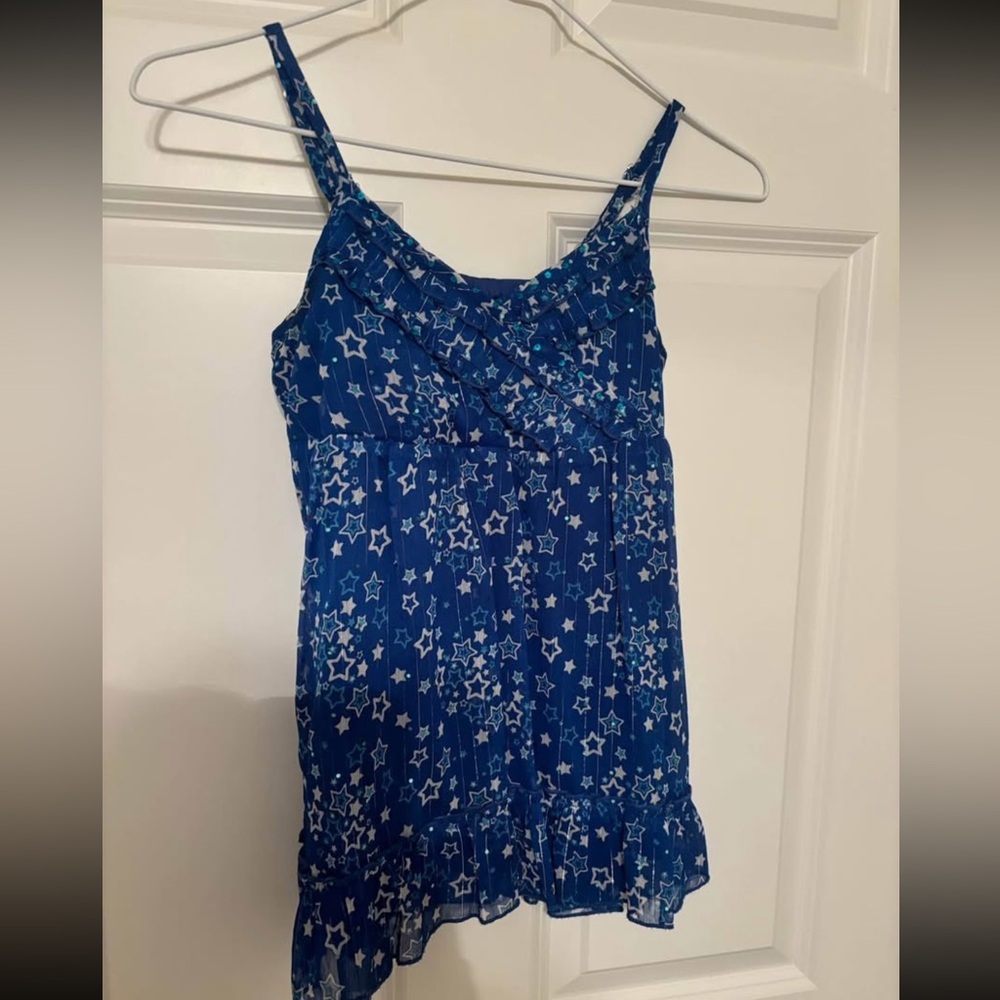 girls star print tank top